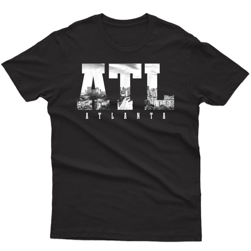 Atl Atlanta Skyline Pride Black & Vintage Georgia T-shirt