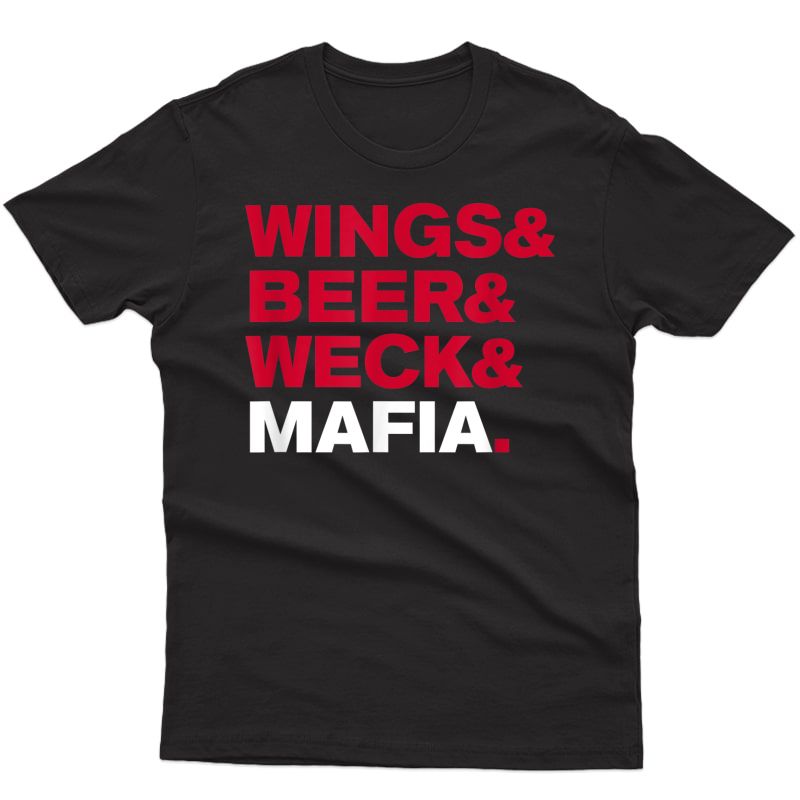 Buffalo New York Football Fan Wings Beer Weck Mafia T-shirt