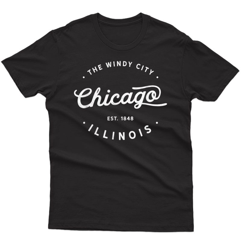 Classic Retro Vintage Chicago Illinois Windy City Novelty T-shirt