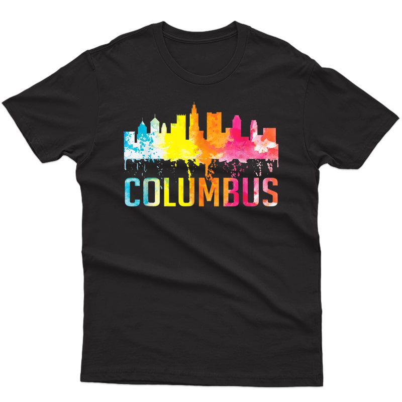 Columbus Ohio Watercolor City Skyline Art Souvenir Gifts T-shirt