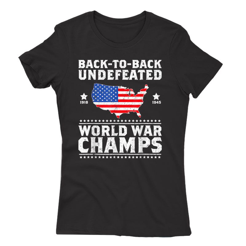 Funny Back 2 Back Undeted World War Champs Design T Shirt Stellanovelty