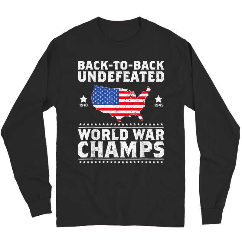 Funny Back 2 Back Undeted World War Champs Design T Shirt Stellanovelty