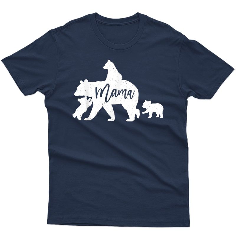 Mama Bear 3 Baby Bear Cubs Following Riding On Back T-shirt T-shirt