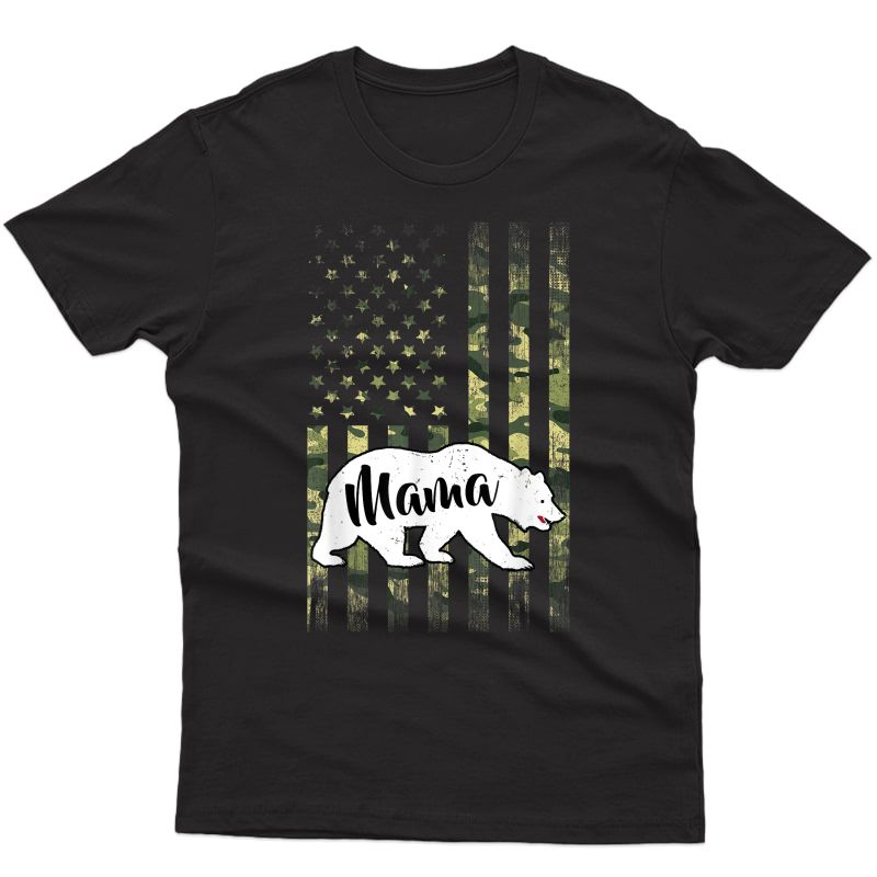 Mama Bear Camouflage Gift Usa Flag Mothers Day 2021 Mom Gift T-shirt