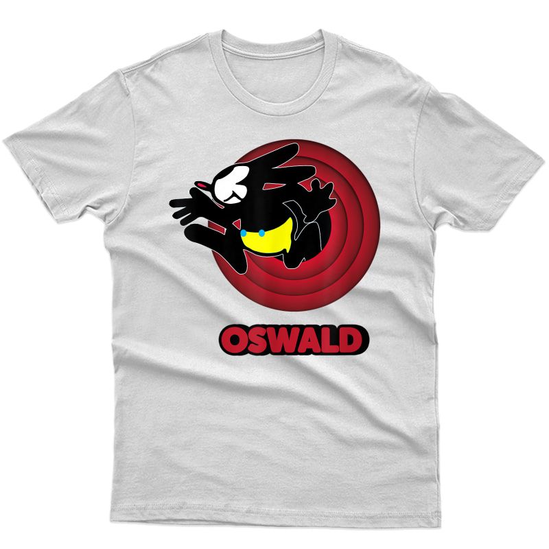 Oswald A Cartoon Rabbit Running | Vintage Red Cartoon Circle T-shirt