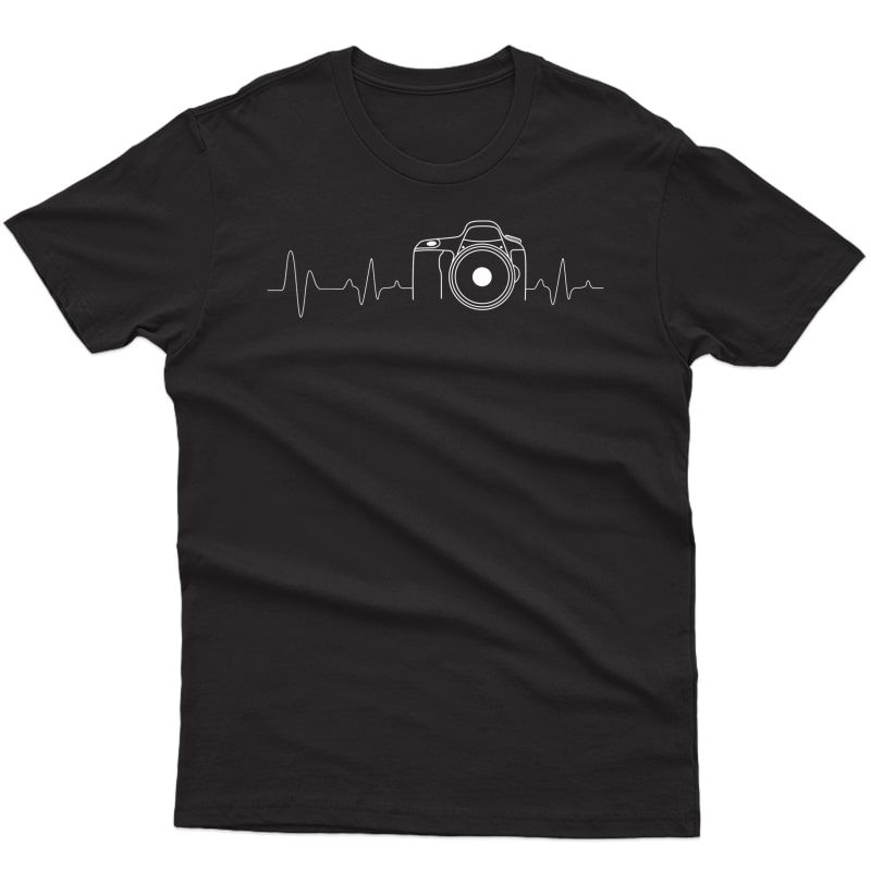 Photographer T-shirt Gift Idea Heartbeat Photography Camera