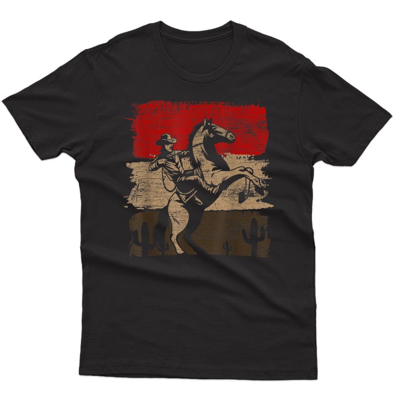 Retro Horse Riding Western Cowboy T-shirt