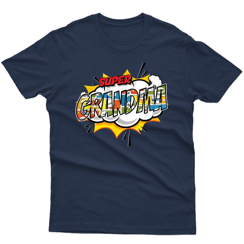 Super Grandma Comic Style Family Gift For Superhero Gigis T-shirt