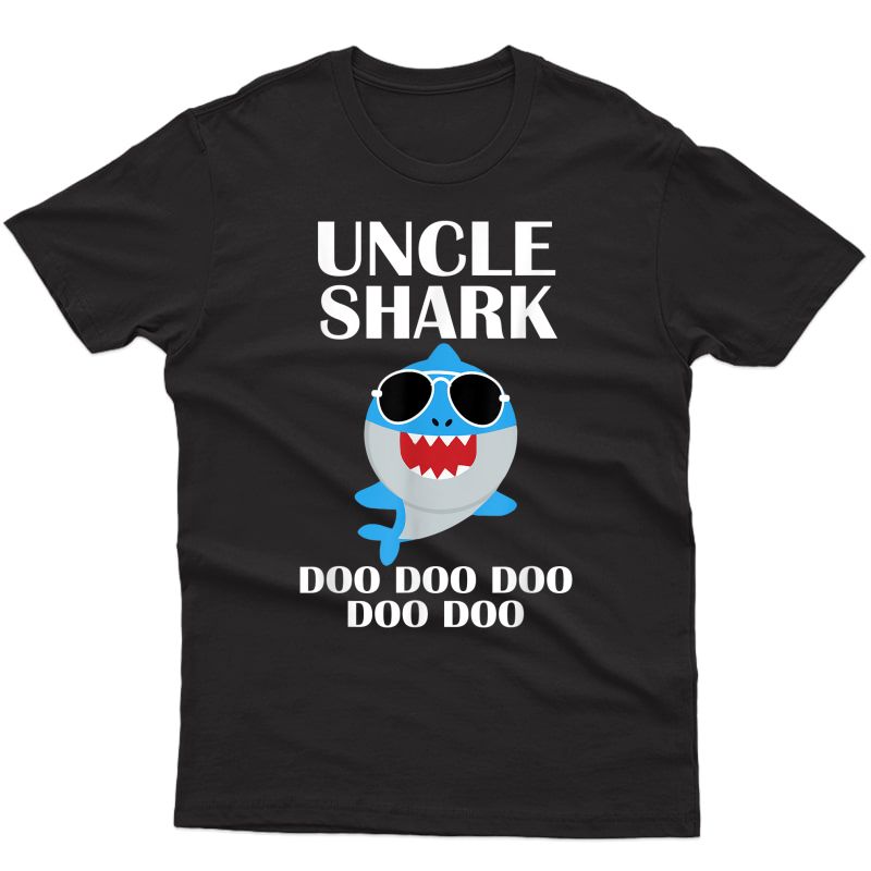 Uncle Shark Shirt Doo Doo Doo Fathers Day Uncle Christmas T-shirt