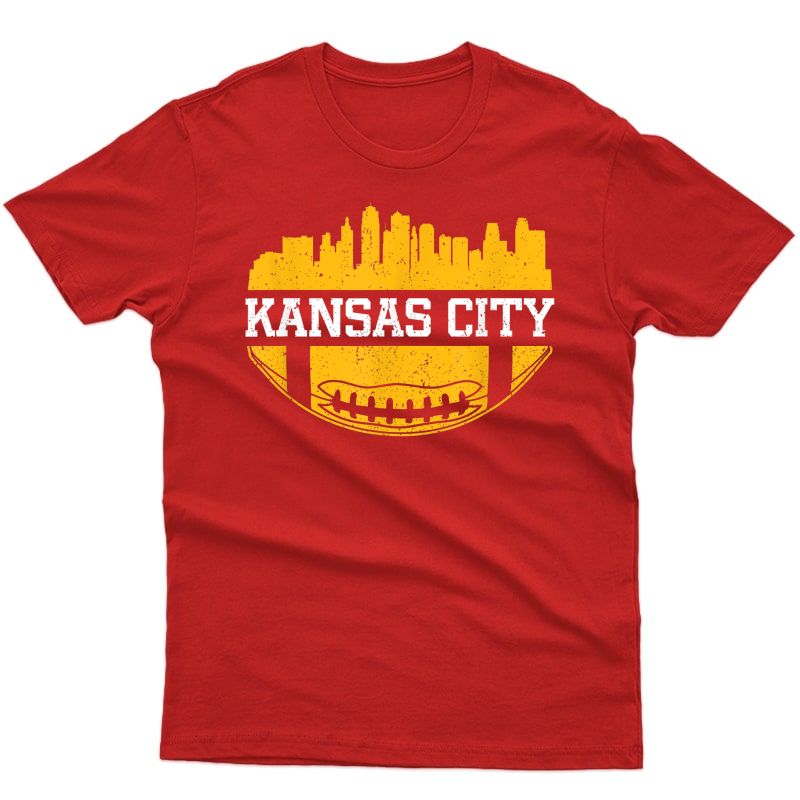 Vintage Kansas City-football Kc Skyline Missouri Retro Gift T-shirt