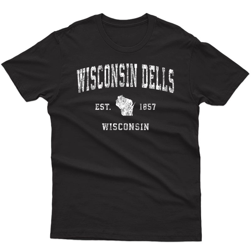 Wisconsin Dells Wisconsin Wi Vintage Athletic Sports Design T-shirt